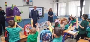 Canik'te tüm 1. sınıflara çanta ve kırtasiye seti